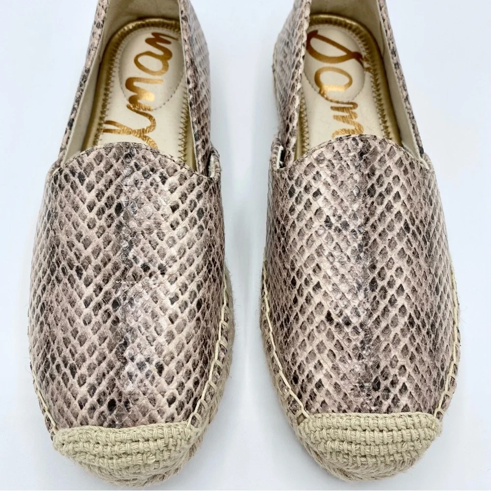 Sam Edelman Sesame Embossed Leather Kesia Espadrille Flat Size 6